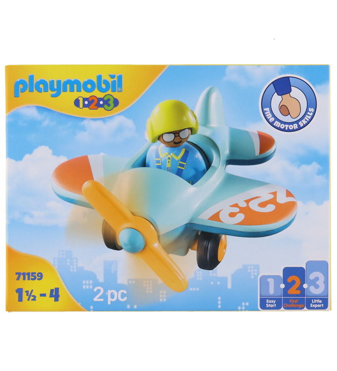 Image of Playmobil 1.2.3 - Flyvemaskine - 71159 - 2 Dele - OneSize - Playmobil Legetøj (284026-4035454)