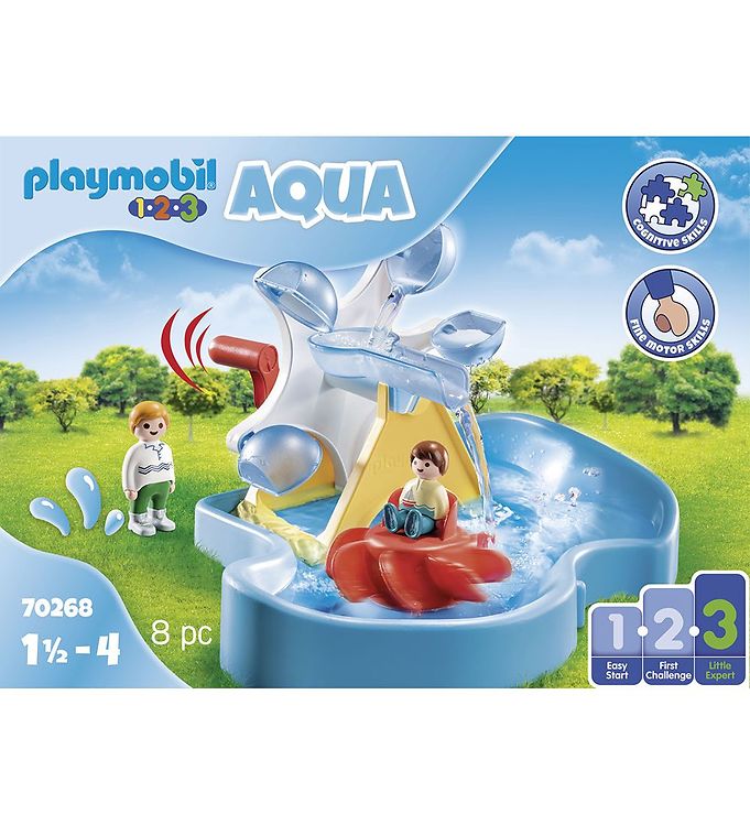 Image of Playmobil 1.2.3 Aqua - Vandhjul Med Karrusel - 70268 - 8 Dele - OneSize - Playmobil Badelegetøj (284256-4038733)