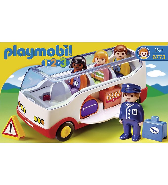 Image of Playmobil 1.2.3 - Bus - 6773 - 9 Dele - OneSize - Playmobil Legetøj (284259-4038736)