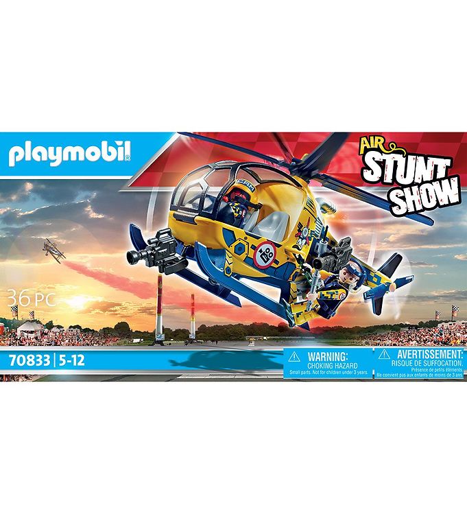 Image of Playmobil Air Stuntshow - Filmhold-Helikopter - 70833 - 36 Dele - OneSize - Playmobil Legetøj (284264-4038747)