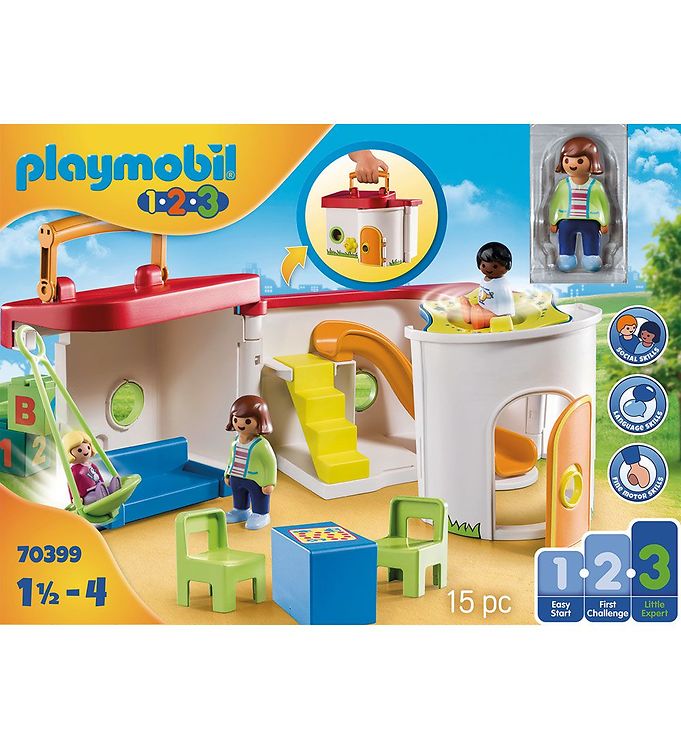 Image of Playmobil 1.2.3 - Min Bærbare Børnehave - 70399 - 15 Dele - OneSize - Playmobil Legetøj (284367-4040395)