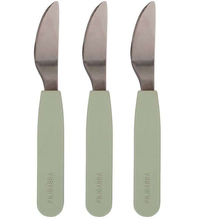 Image of Filibabba Silikone Knive - 3-Pak - Green - OneSize - Filibabba Børnebestik (285845-4065756)