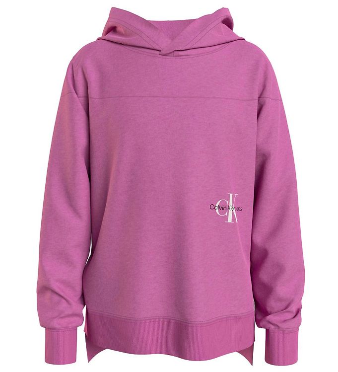 Calvin Klein Hættetrøje - Monogram Off Placed Hoodie - Iris Orch