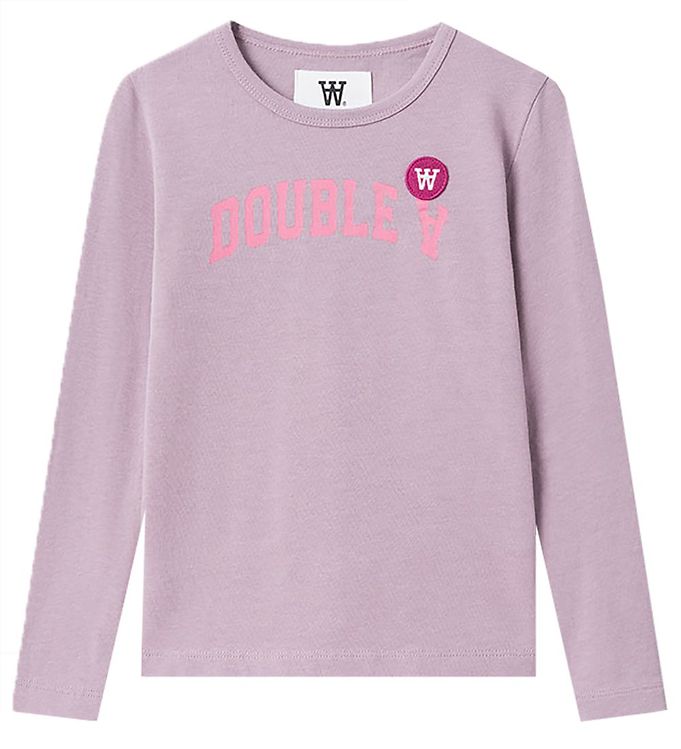 Wood Wood Bluse Kim Arch Logo Long Sleeve Light Amethyst