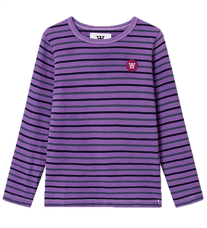 12: Wood Wood Bluse - Kim Stripe Long Sleeve - Light Amethyst