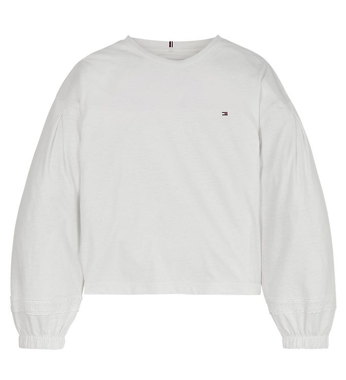 9: Tommy Hilfiger Bluse - Tommy Lace Tape Knit - Ancient White