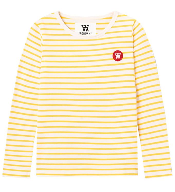 6: Wood Wood Bluse - Kim - Off White/Yellow Stripes