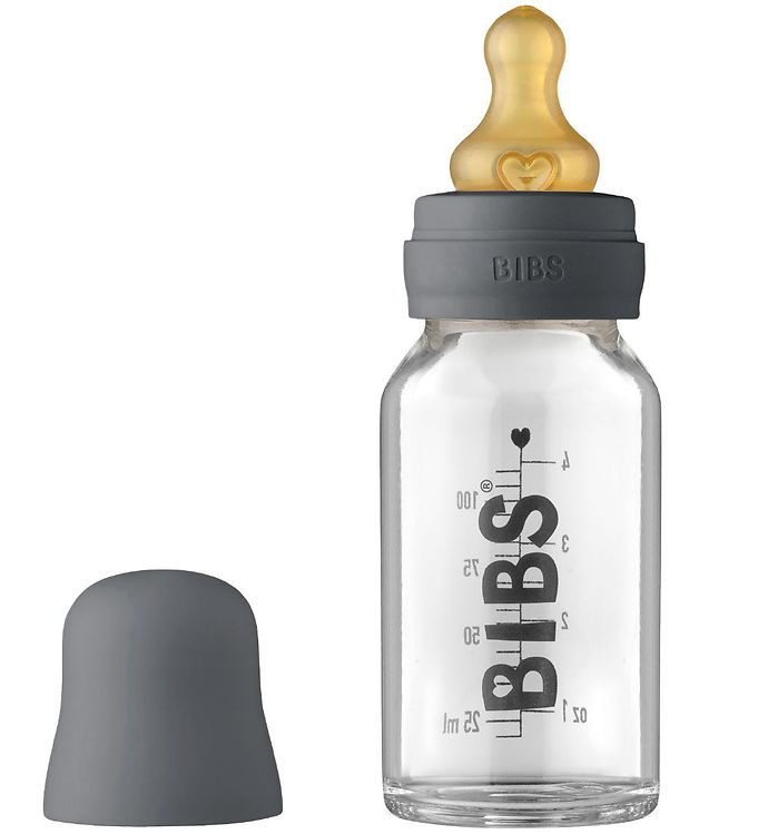 Bibs Sutteflaske - Glas 110 ml Naturgummi Iron unisex