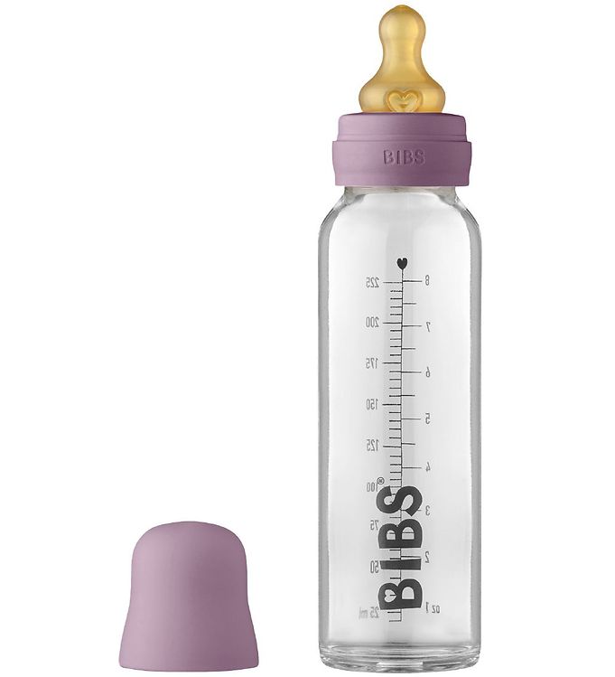 Bibs Sutteflaske - Glas - 225 ml - Naturgummi - Mauve