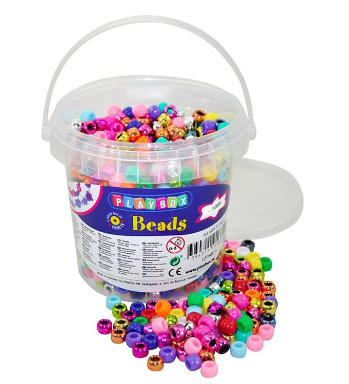 #3 - Playbox Perler - Hårdplast Perler I Spand - 1000 Stk