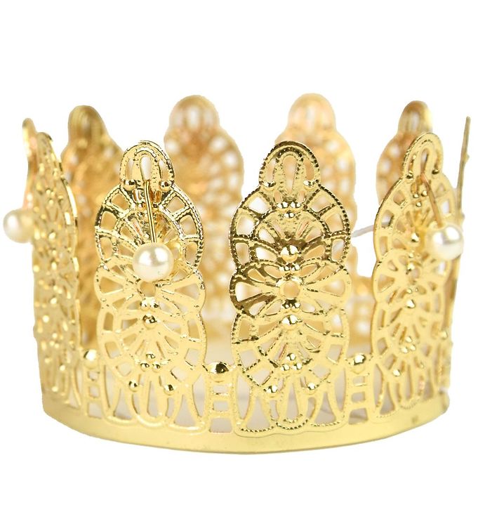 6: Den Goda Fen Udklædning - Prinsessekrone m. Perler - Guld