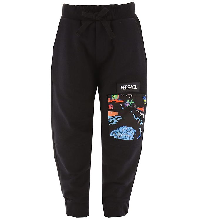 4: Versace Sweatpants - Sort m. Print/Lommer