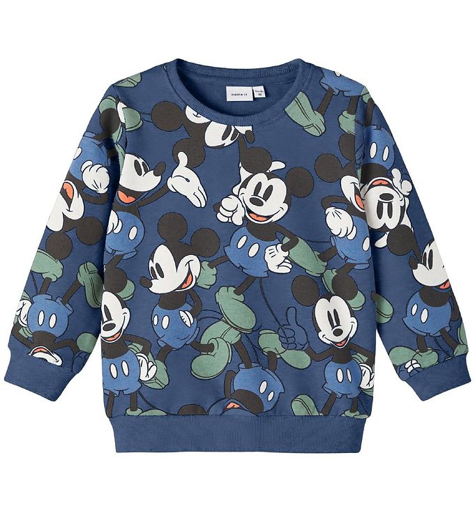 Image of Name It Sweatshirt - NmmDaf Mickey - Bijou Blue - 7-8 år (122-128) - Name It Sweatshirt (287766-4180671)