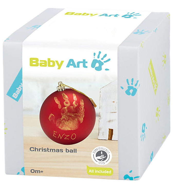Baby Art Julekugle - Hånd- og Fodaftryk Rød unisex