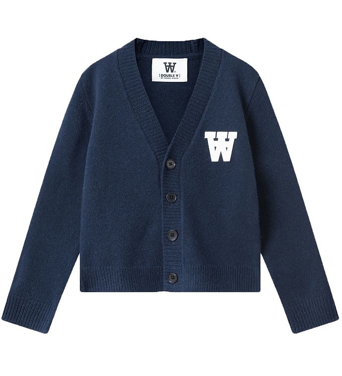 10: Wood Wood Cardigan - Strik - Lammeuld - Otis - Navy