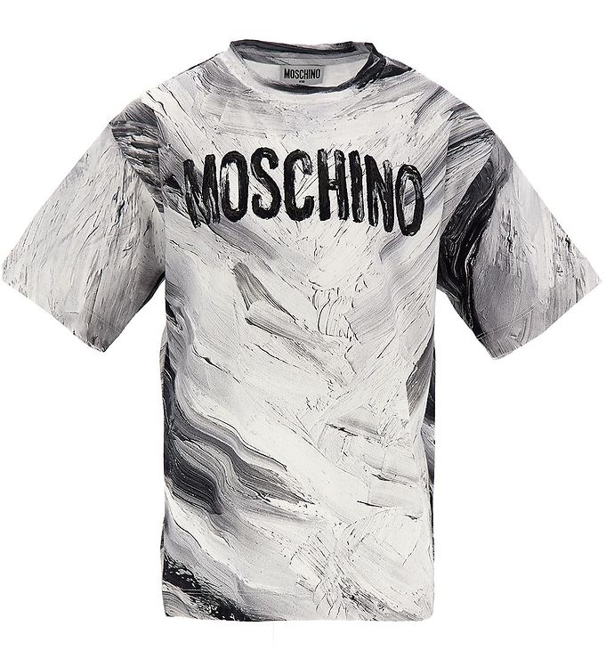 Moschino T Shirt Optical White/grå