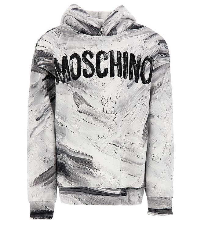 Image of Moschino Hættetrøje - Optical White/Grå - 14 år (164) - Moschino Hættetrøje (224573-1106877)