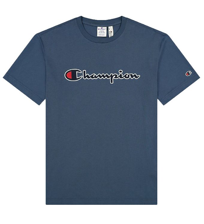 pris Forenkle maksimere Champion Fashion T-Shirt - Blå m. Logo » Altid gratis fragt i DK