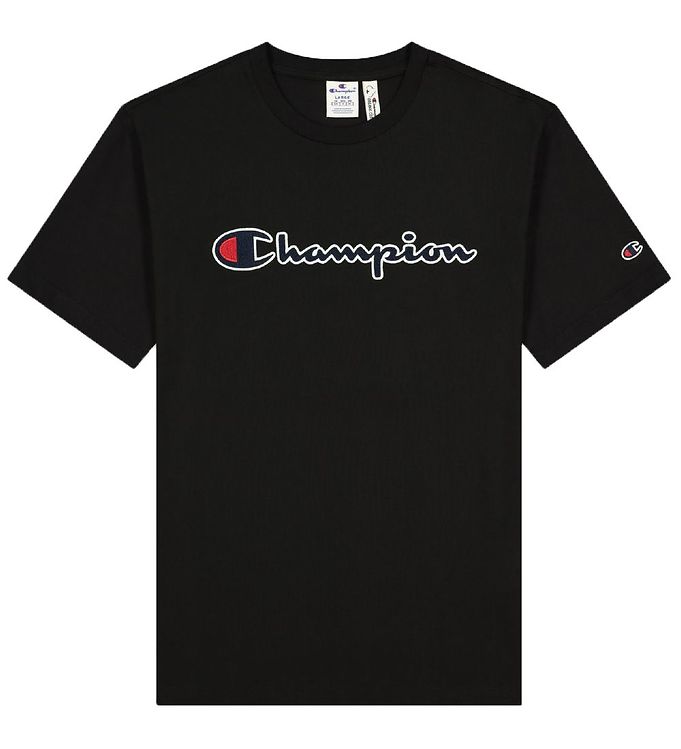 Champion Fashion T Shirt Sort M. Logo
