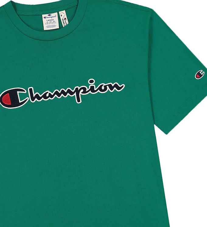 Champion Fashion T-shirt - Grøn m. Logo » fragt Danmark