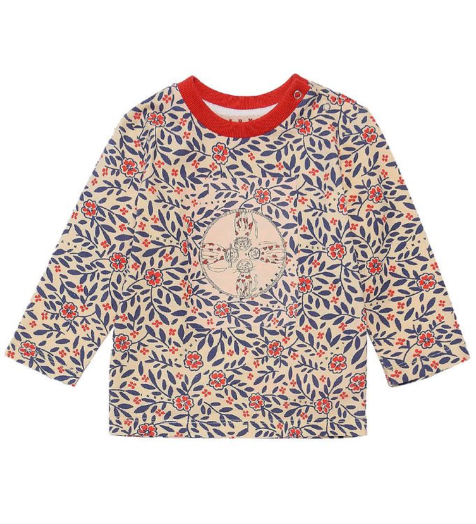 Marni Bluse Gul Blå Mønster