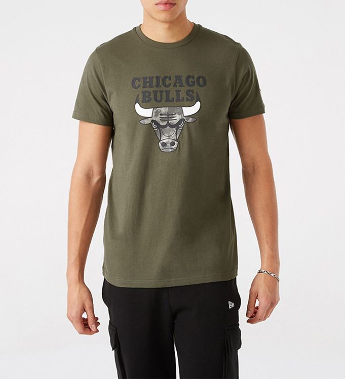 Image of New Era T-Shirt - Chicago Bulls - Army Grøn - M - Medium - New Era T-Shirt (226300-1116248)