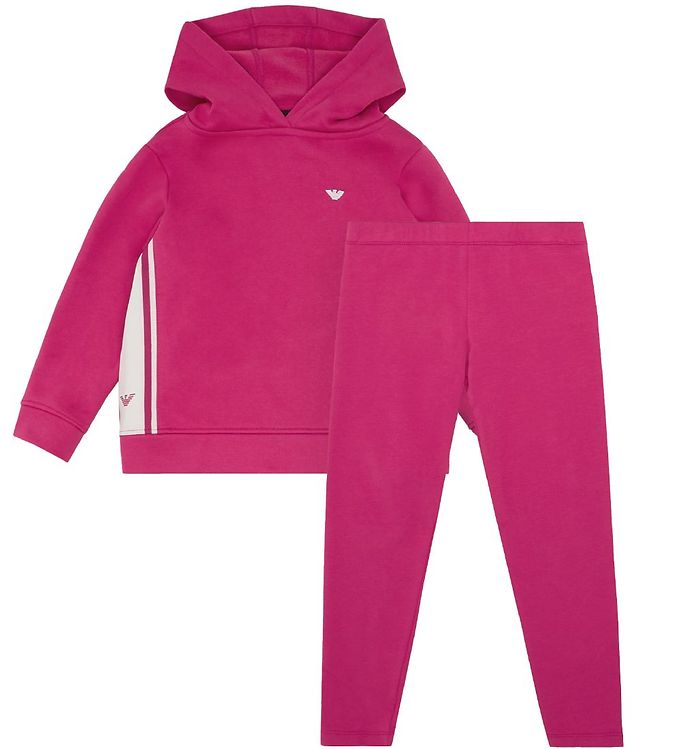 Emporio Armani Hættetrøje/leggings Pink M. Hvid