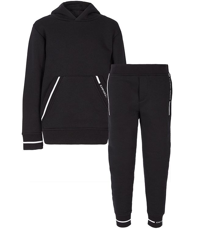 Emporio Armani Sweatsæt Sort M. Hvid