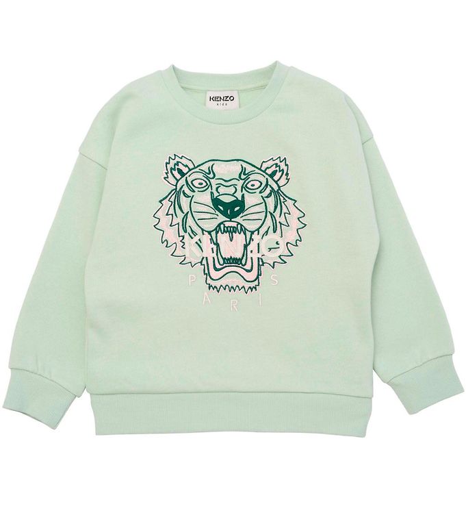 6: Kenzo Sweatshirt - Mintgrøn m. Tiger