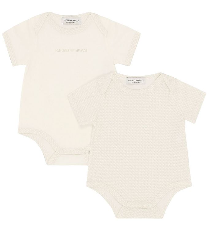 image of Emporio Armani Bodyer k/æ - 2-pak - Hvid/Beige m. Logo - 1 mdr - Emporio Armani Body K/Æ