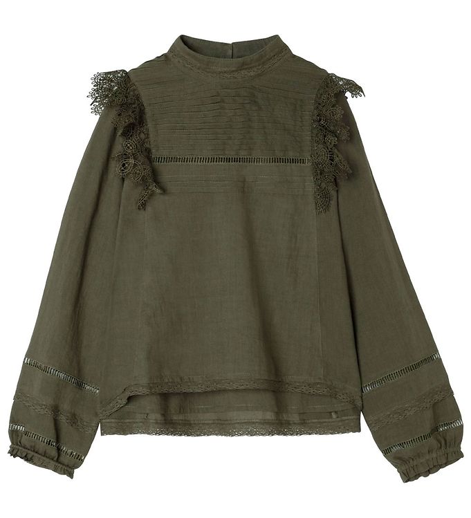 7: Zadig & Voltaire Bluse - Voltaire Squad - Khaki m. Blonder