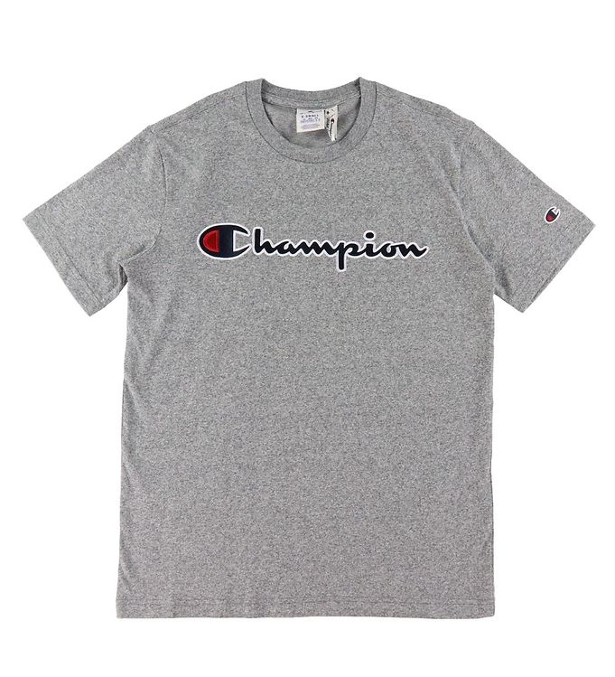Champion Fashion T-shirt Grå m. Logo i DK