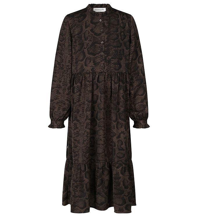 4: Rosemunde Kjole - Recycled Polyester - Smoaked Oak Snake Print