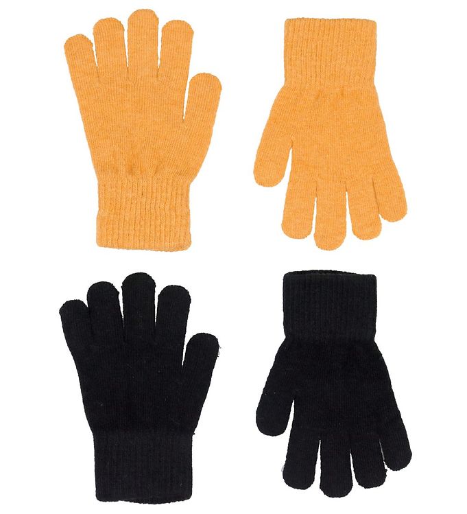 Image of CeLaVi Handsker - Uld/Nylon - 2-pak - Mineral Yellow/Sort - 1-2 år (80-92) - CeLaVi Handsker (230412-1137261)
