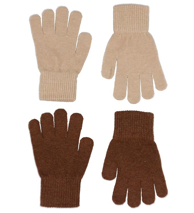 Image of CeLaVi Handsker - Uld/Nylon - 2-pak - Tortoise Shell/Beige - 1-2 år (80-92) - CeLaVi Handsker (230413-1137265)