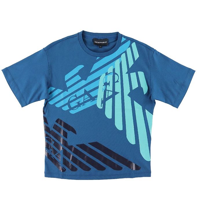 Emporio Armani T Shirt Morocan Blue M. Logo