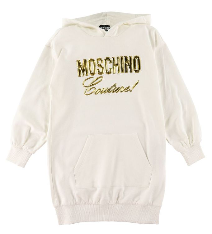 Billede af Moschino Sweatkjole - Hvid m. Guld