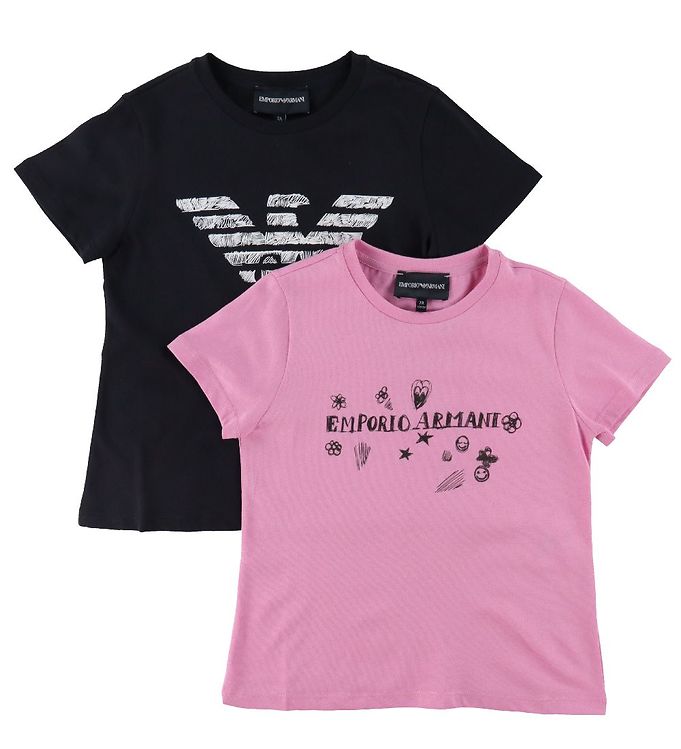 Emporio Armani T-shirts 2-pak Navy/flamingo