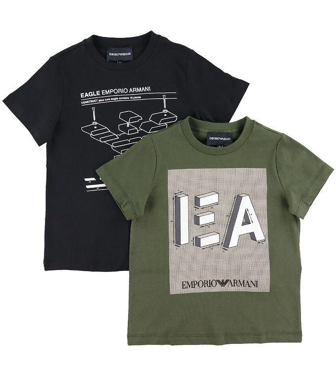 Emporio Armani T-shirts - 2-pak - Sort/Armygrøn