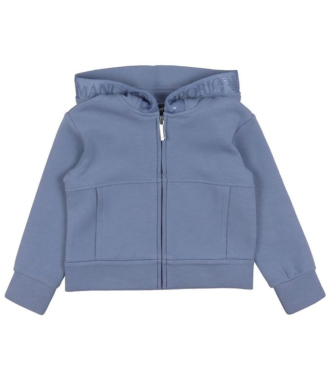 Emporio Armani Cardigan Støvet Blå Logostribe