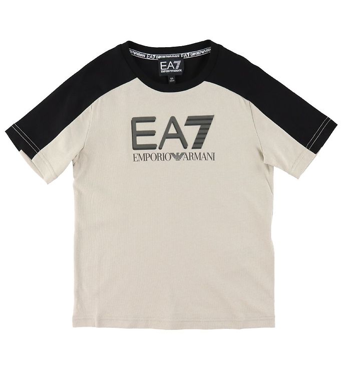 8: EA7 T-shirt - Silver Cloud m. Sort
