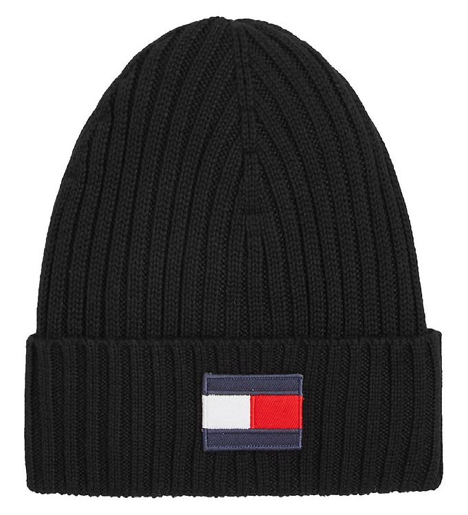 14: Tommy Hilfiger Hue - Strik - Fleece Big Flag - Sort