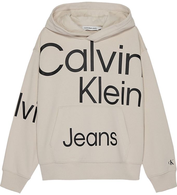 Calvin Klein Hættetrøje - Bold Institutional - Eggshell
