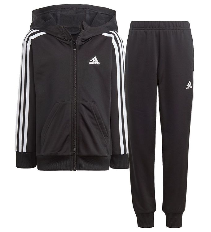 9: adidas Performance Træningssæt - LK 3S Shiny TS - Sort/Hvid