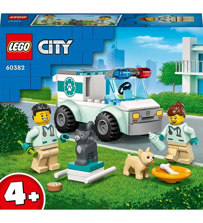 Periodisk klart Midlertidig LEGO City - Dyrlæge-redningsvogn 60382 - 58 Dele » Fragtfri i DK