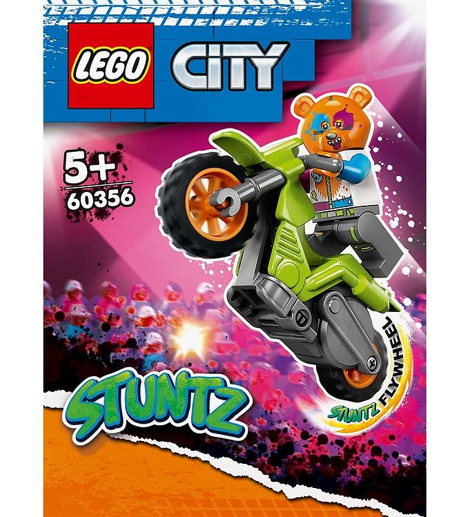 Image of LEGO City Stuntz - Bjørne-stuntmotorcykel 60356 - 10 Dele - OneSize - LEGO Klodser (289169-4153227)