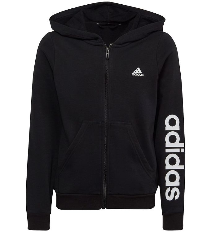 Image of adidas Performance Cardigan - G LIN FZ HD - Sort - 10 år (140) - adidas Performance Cardigan (290173-4170667)