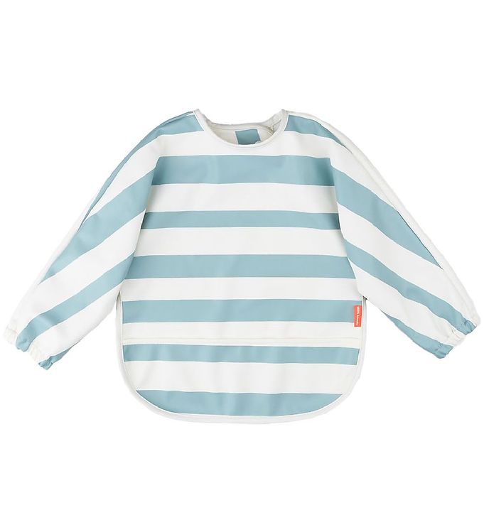 Hagesmæk m/ærmer og lomme - Stripes Blå