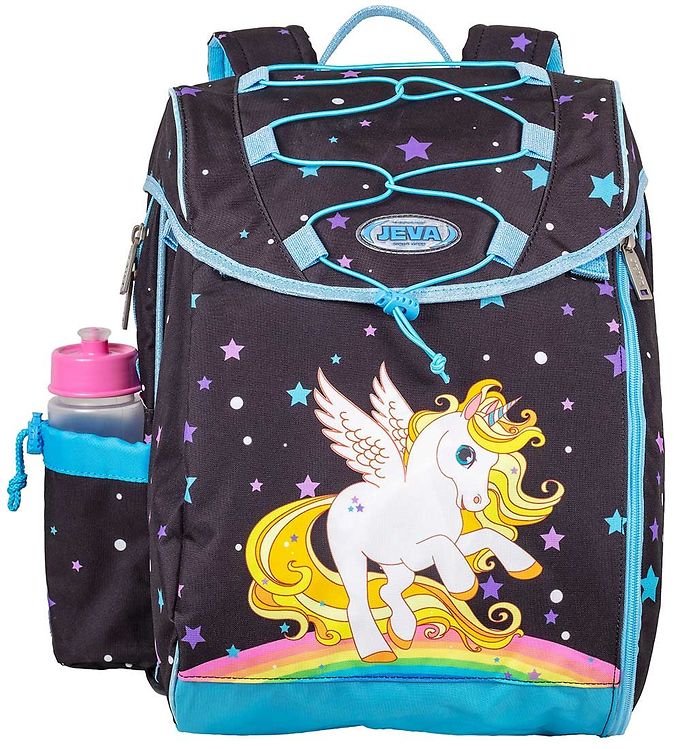 JEVA Intermediate Skoletaske Golden Unicorn