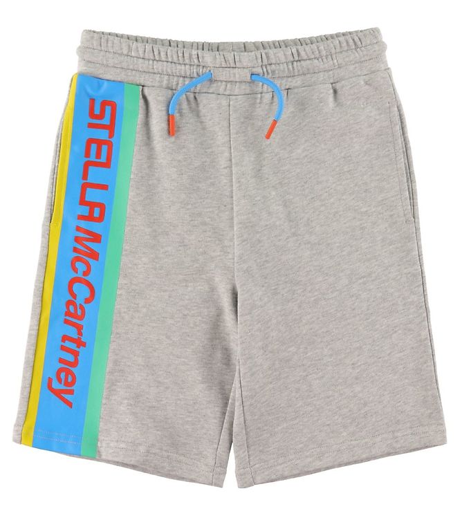 #2 - Stella McCartney Kids Sweatshorts - Gråmeleret m. Stribe